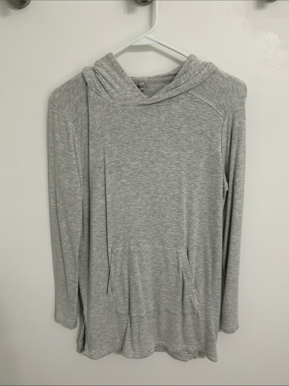 Lou & Grey Heather Gray Hooded Pullover